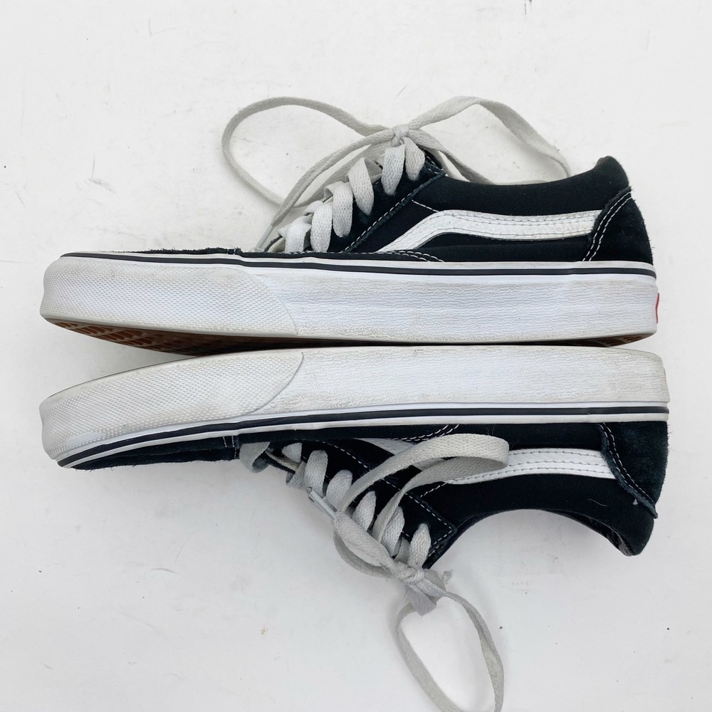 Vans Old Skool Black‎ White Suede Canvas Low Top Skate Shoes Mens 6.5 Womens 8 - Picture 4 of 8